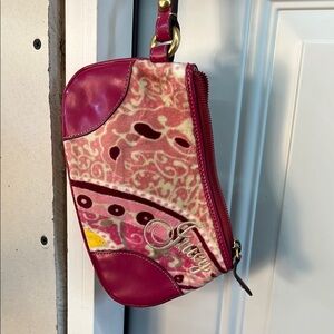 Juicy Couture Pink Clutch with Ornate Design